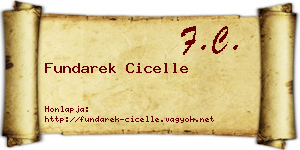Fundarek Cicelle névjegykártya